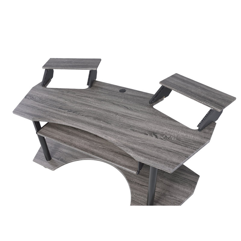 Black Oak Finish Music Desk 71" - Support Structure Recording Stable Base For Equipment