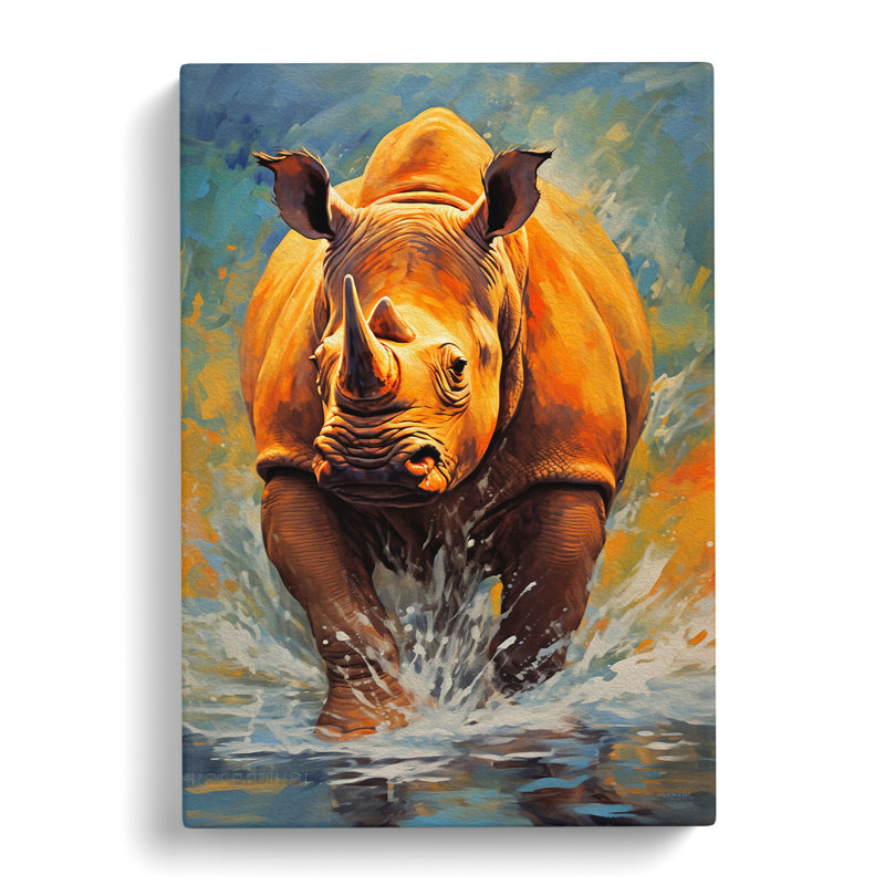 Rhino Expressionism - Print, 60cm H x 40cm W x 3cm D
