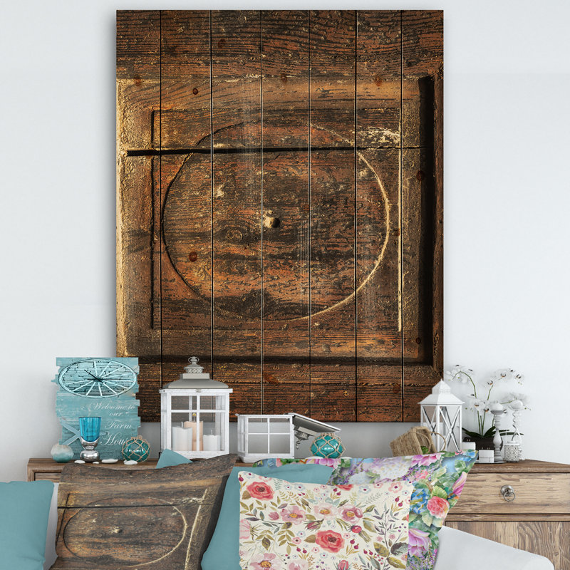 Detail of Old Wooden Door - Graphic Art Print on Natural Wood, 40" H x 30" W x 1.5" D