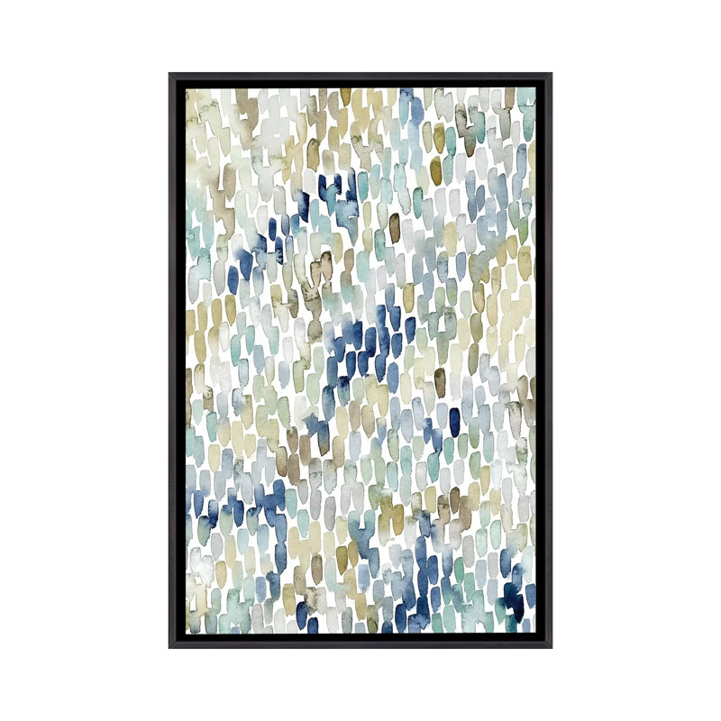 «River Wavelet I» par Grace Popp - reproduction d'art, H 26 po x l 18 po x 1,5 po, Toile avec cadre noir patiné, Pas de tapis