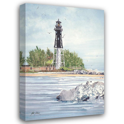 «Breakwater Bay Rizzo», art sur toile tendue par Gene Gallery: Hillsboro Inlet Lighthouse, Fl.