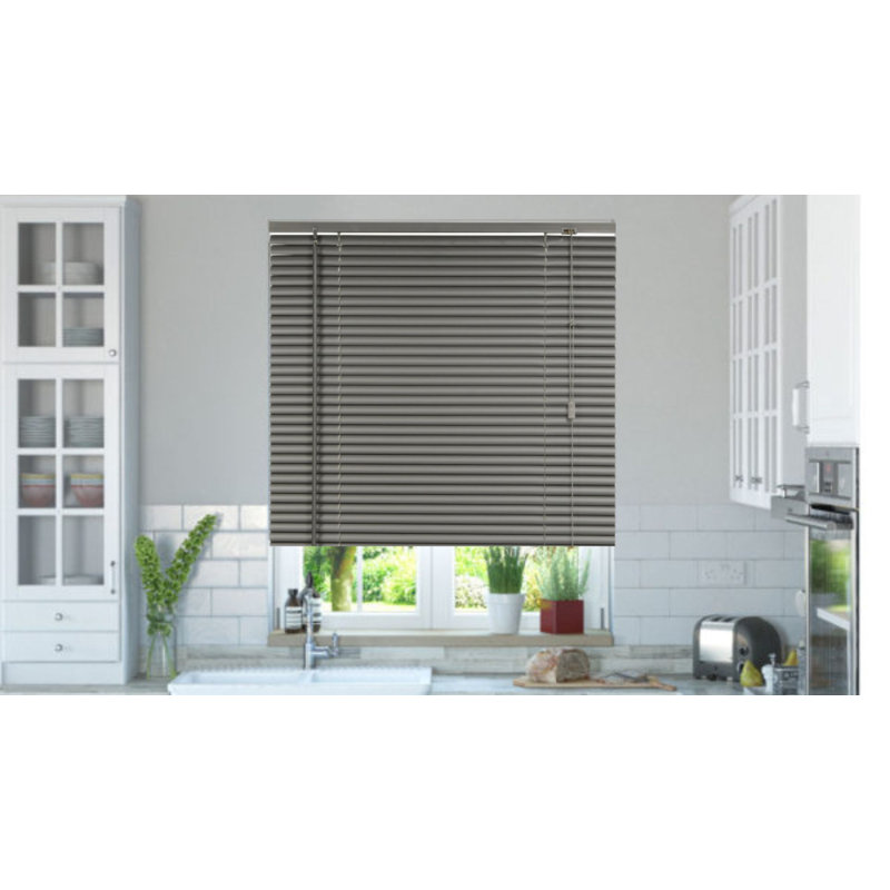 PVC Metal Venetian Blind, Grey, 150 cm L x 225 cm W