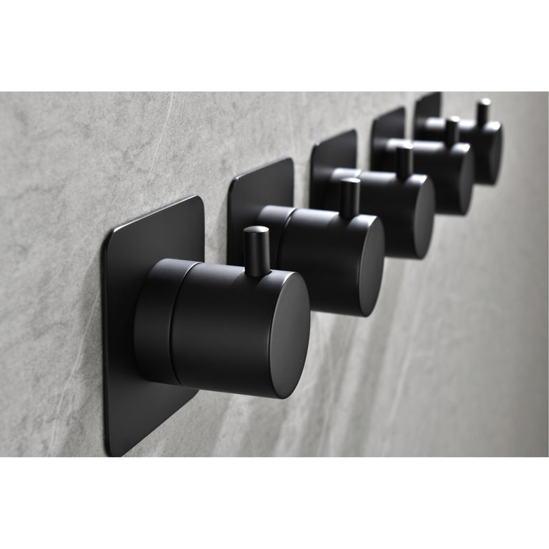 Valve de commande de douche en laiton noir mat Matt - 3/4 "en métal coulé, réglable, résistance à la corrosion, antirouille, processus d'installation simple, volume en métal noir, poignée, rouille, installation et utilisation rapides