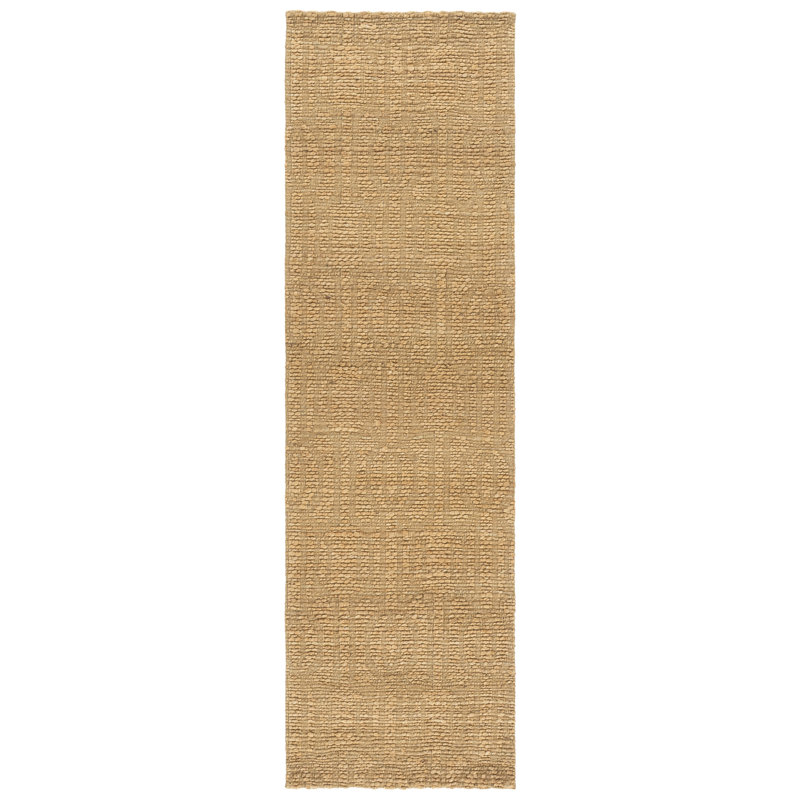 Natural Fiber Hand Woven Jacquard Performance Solid Color Indoor Rug, 2'-3" X 8'-0" Runner