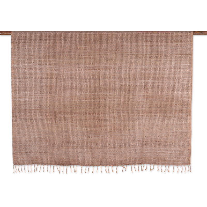 Hand Woven Heated Throw Blanket, 52" W x 62" L, Brown