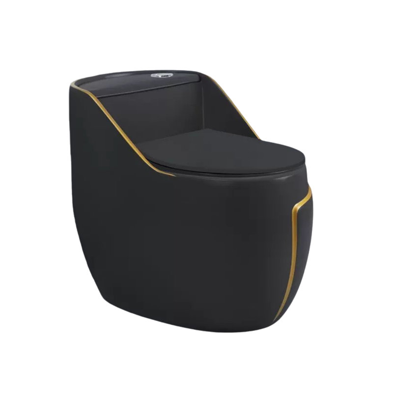 1.45 Gallons Gpf Elongated Anti-Smell And Silent One-Piece Toilet (Seat Included), Black