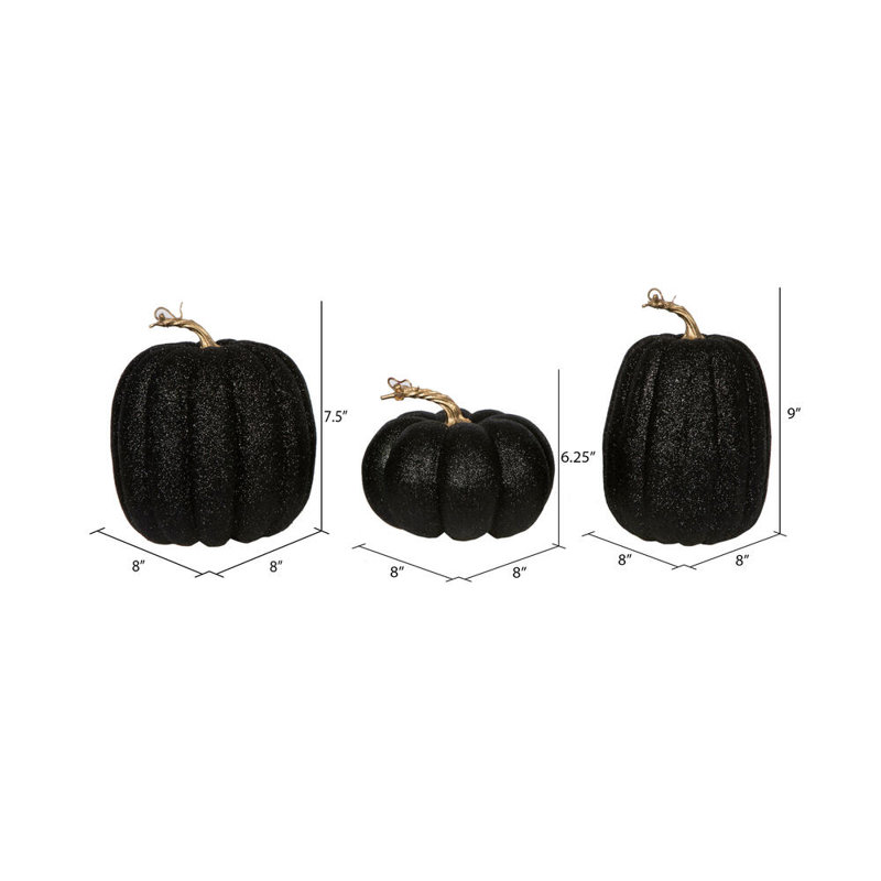 Ornement boule de Noël (ensemble de 3), Noir