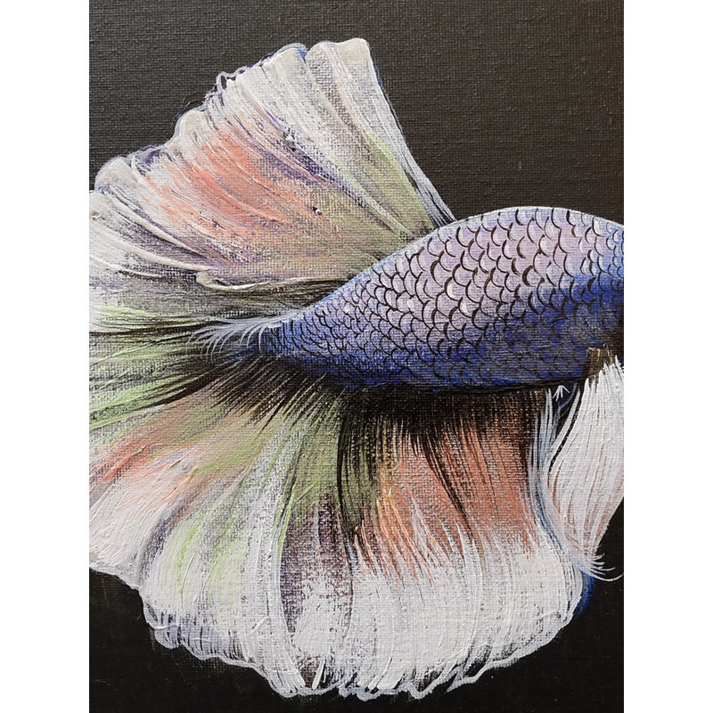Magnifique poisson Betta | Acrylique sur toile | Œuvre d'art par Shankar