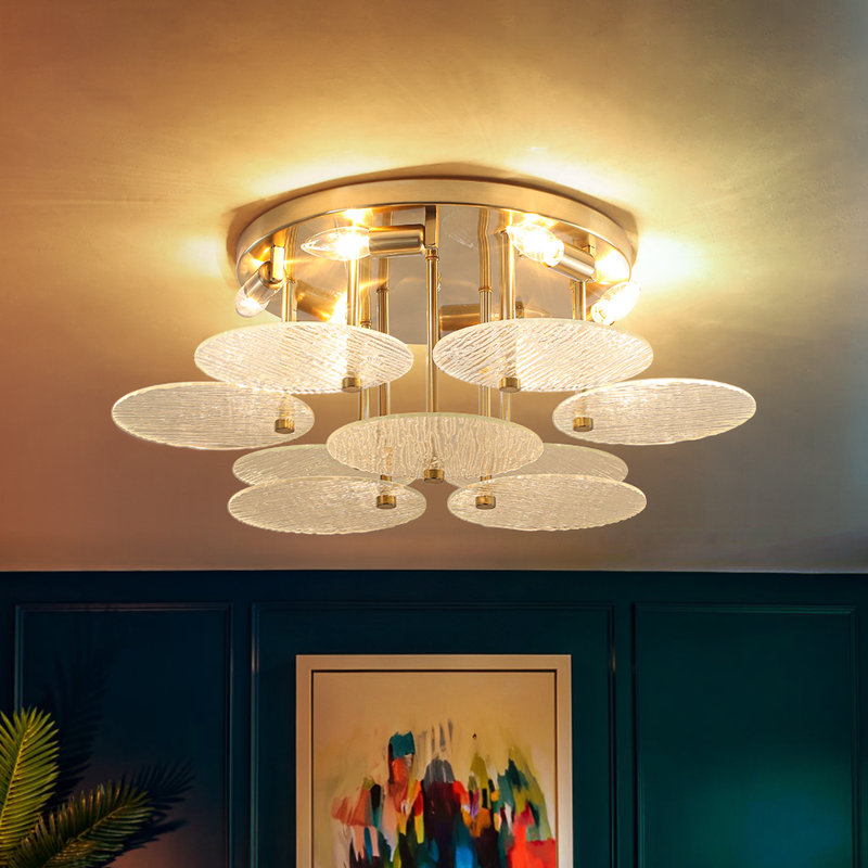 Plafonnier semi-encastré 6 lumières Sleek Modern