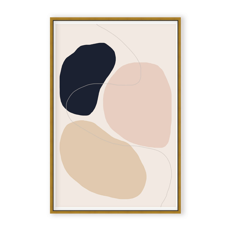 Abstract Composition by The Miuus Studio - Picture Frame Painting on Paper, 48" H x 32" W x 1.125" D, Framed Matted Print