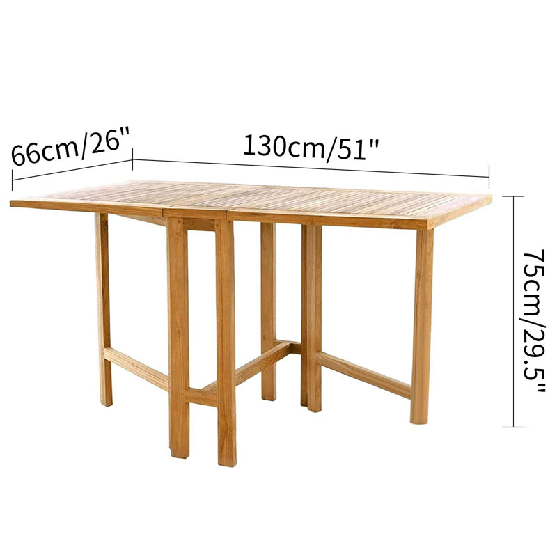 Teak Outdoor Folding Rectangular Dining Table