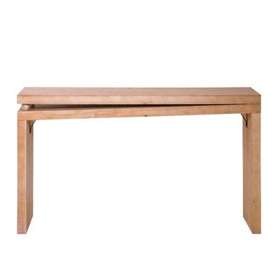 Narrow Console Table, Slim Entryway Table, Small Space Sofa Table, 52 Inch Hallway Table, Wood Console Table With Bead Detail, Rustic Modern Console, Natural Wood Finish Table, Minimalist Foyer Table.