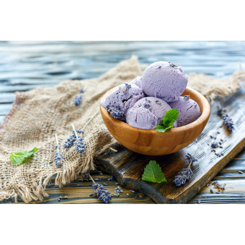 Lavender Ice Cream - Wrapped Canvas Print, 20cm H x 30cm W x 3.8cm D