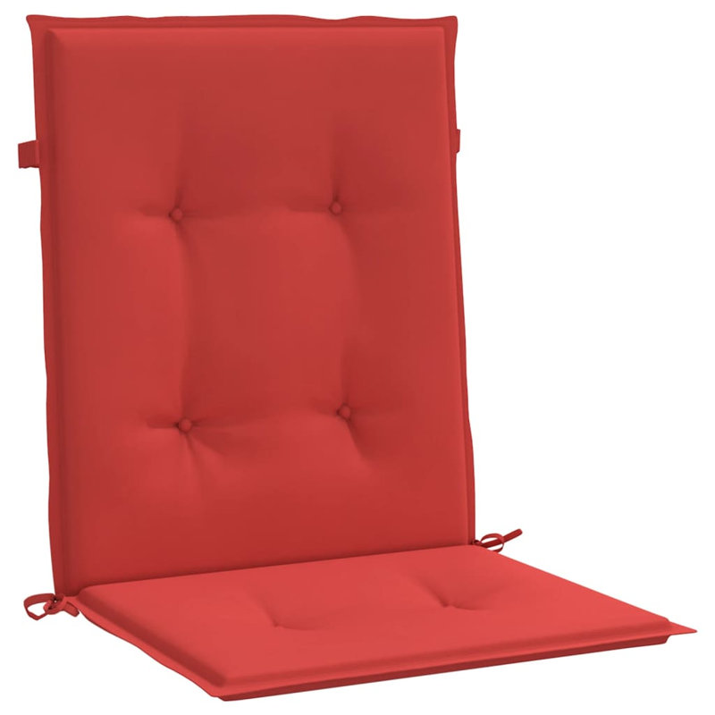 Lowback Chair Cushion Set of 4 Red Oxford Fabric 100 Percent Polyester Outdoor Seating Pads, Red