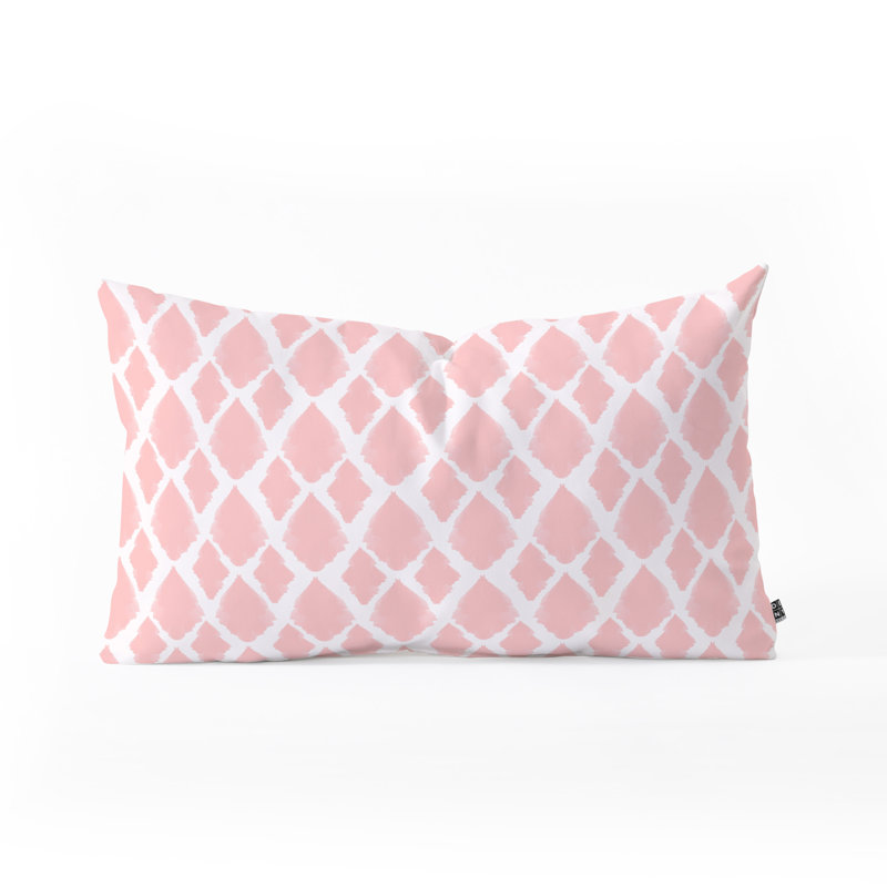 Coussin lombaire ikat blushed, 14 po x 23 po