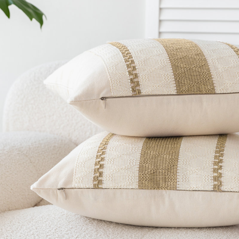 Housse de coussin Barossa, Beige, Rectangle H 12 po x l 20 po