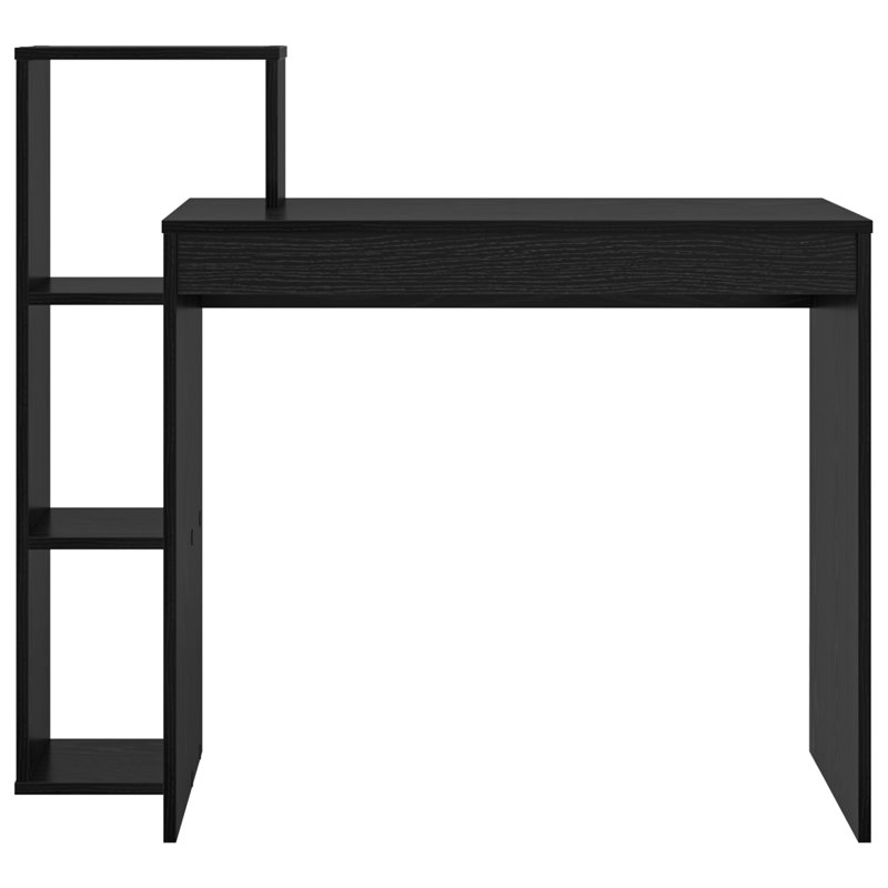 Computer Desk Particle Board Medium Shelving, Black Oak