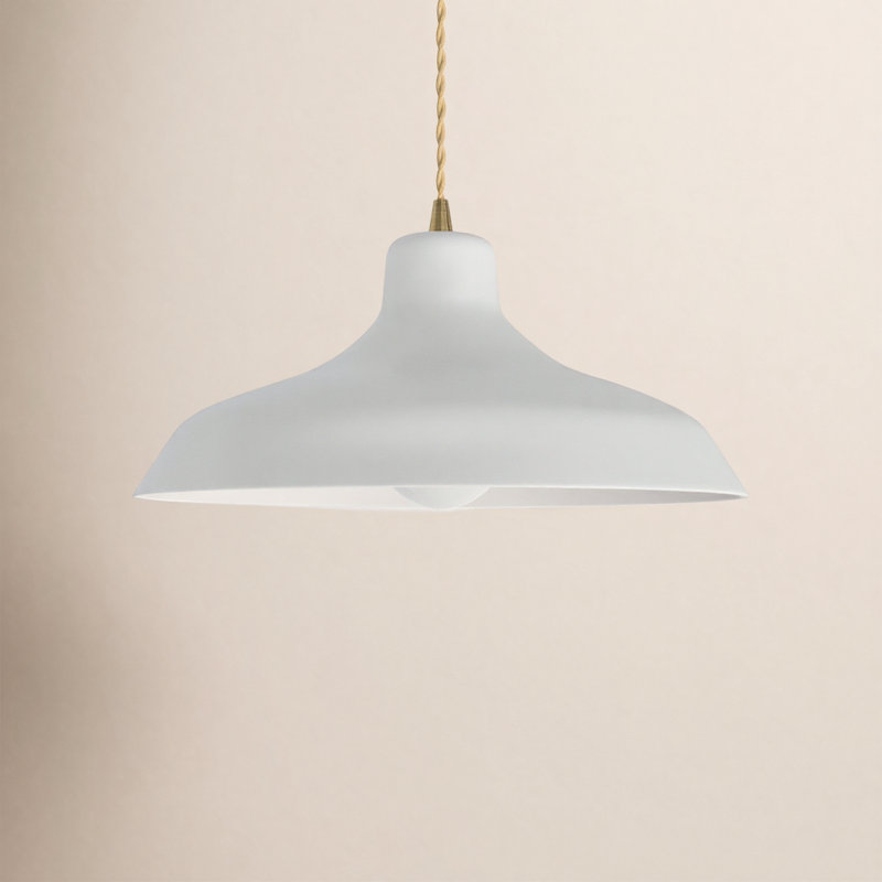 Fallon - Light Dome Pendant, Bisque, 6.25" H x 13.5" W x 13.5" D, Antique Brass