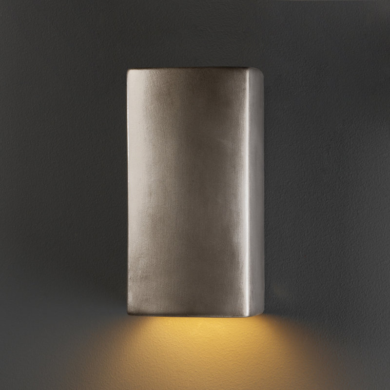 Henry Street Ceramic Flush Mounted Sconce, Verde Patina, 9.5" H x 5.25" W x 4.5" D, No