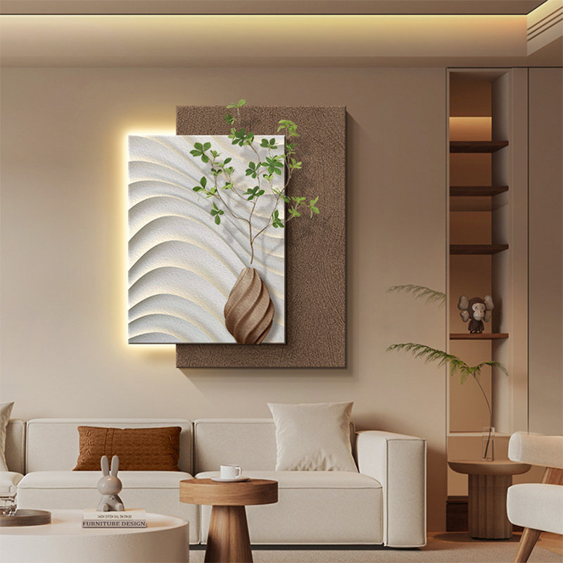 Art mural Mid-Century moderne en toile pour salon, H 31,5 po x l 25,59 po x P 1,97 po