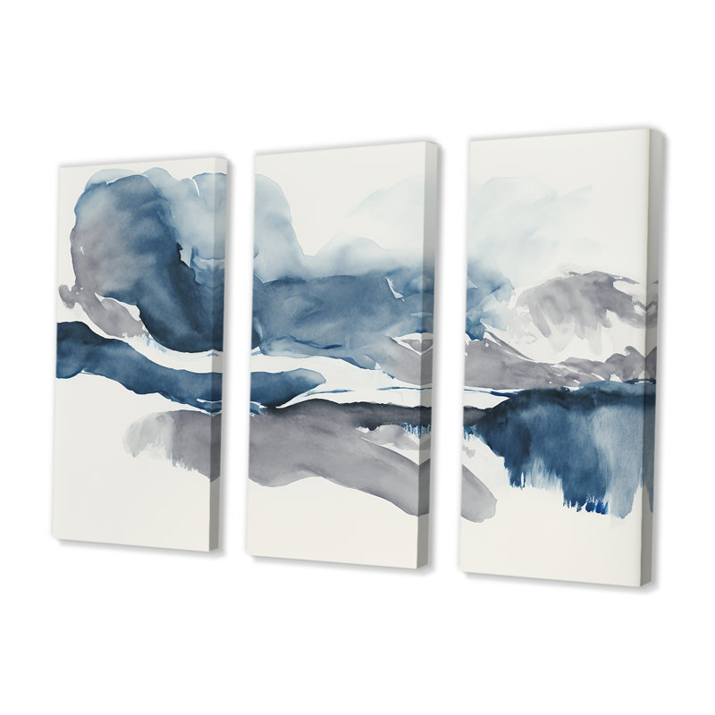 «Through The Sapphire Blue Clouds I», reproduction sur toile 3 pièces, H 28 po x l 36 po, Toile tendue