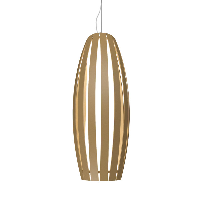 1 - Light Pendant, Imbuia, 27.69" H x 9.56" W x 9.56" D