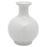 12" Antique White Porcelain Vase