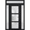 Porte d'entrée extérieure prémontée en PVC-U, verre dépoli, Manux 8552, noir mat, 2 fenêtres latérales et supérieure, portes extérieures pour bureaux, commerces et habitations, entrée, patio, garage - L 12+36+12 x H 80+14 - Ouverture à gauche vers l'intérieur