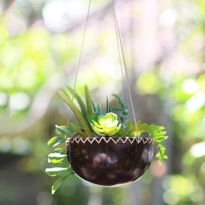 Northpoint Handmade Wood Hanging Planter