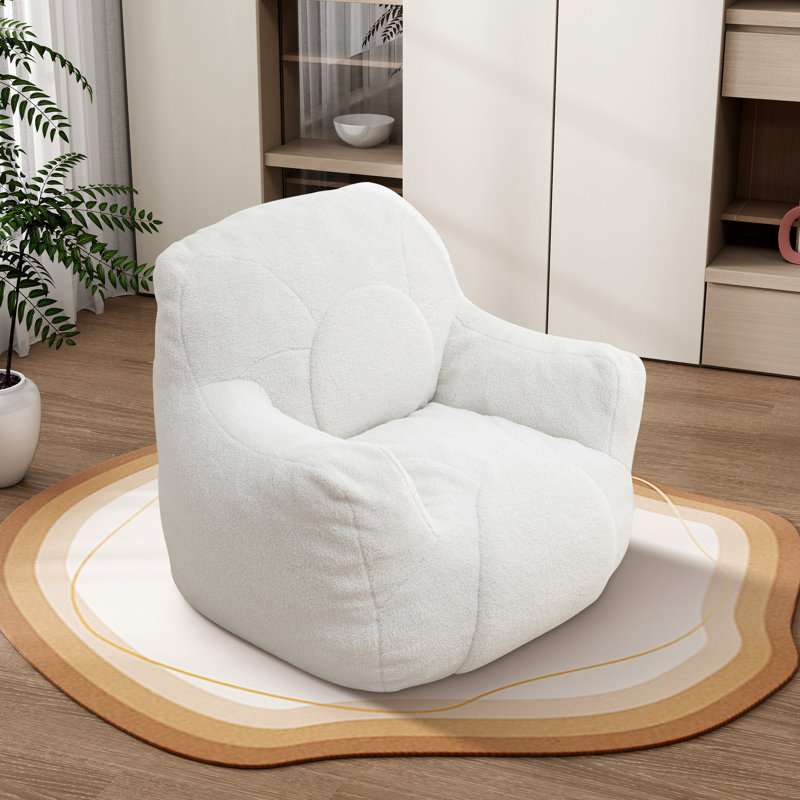 Bean Bag Chair,Modern Upholstered Lazy Sofa Couch, White