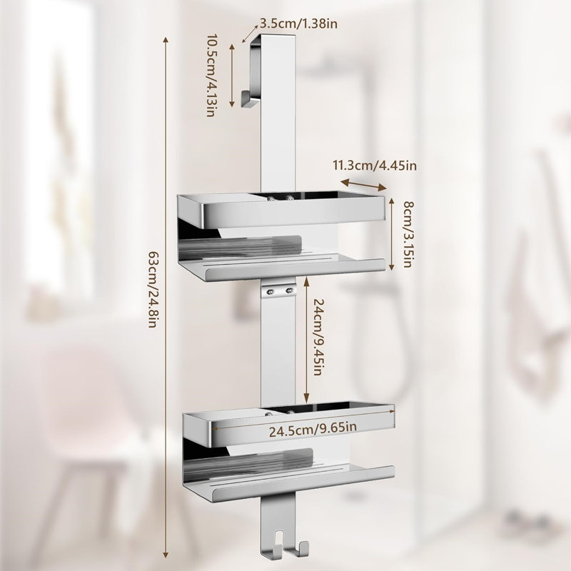 Over-the-Door Stainless Steel Shower Caddy