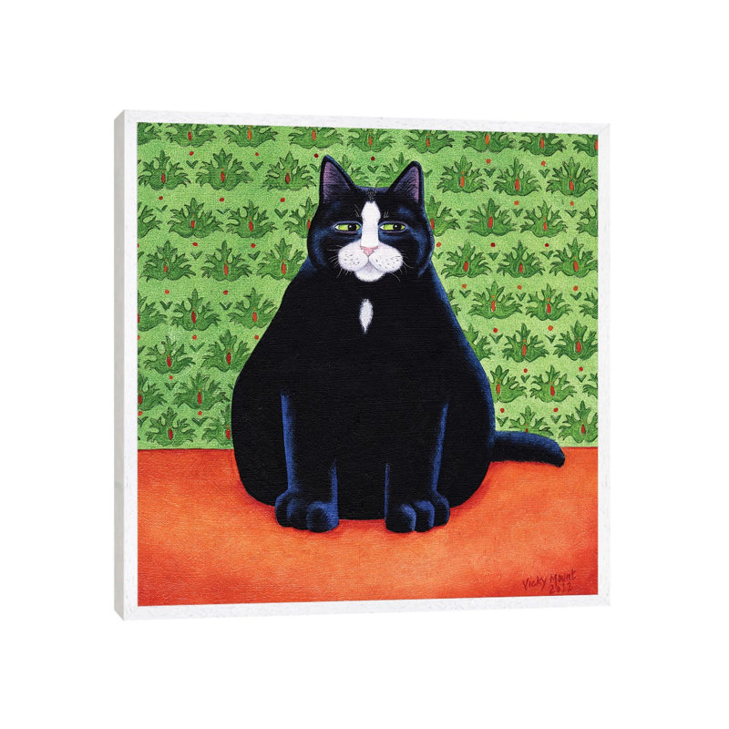 Nobby by Vicky Mount - Painting on Canvas, 45.72 cm H x 45.72 cm W, White Framed