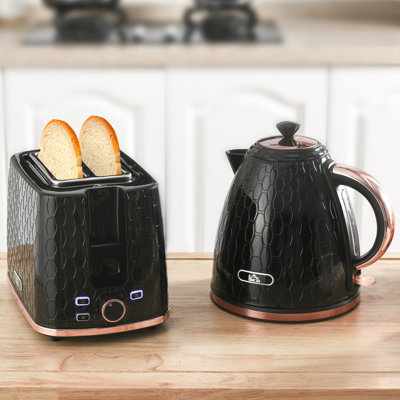 HOMCOM Kettle and Toaster Set 1.7L Jug Kettle 2 Slice Toaster