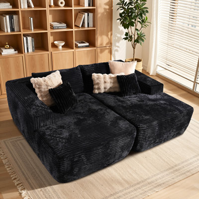 Canapé modulaire en velours côtelé 2 pièces 74,8 po Boneless