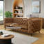 Canapé modulaire brun en microfibre