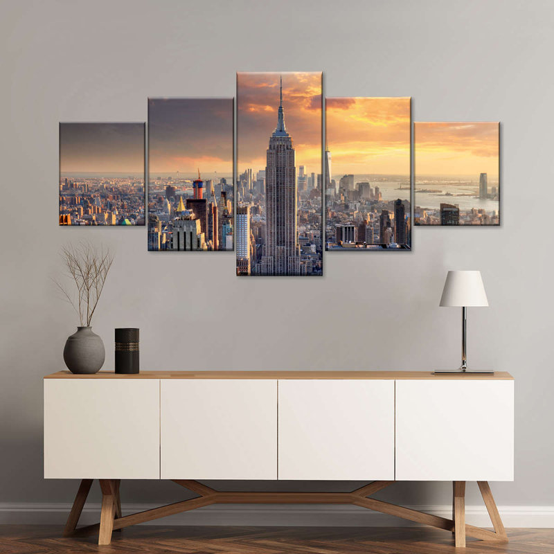 " Skyline Tower " 5 - Pieces, 24" H x 55" W x 1.25" D