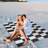 Haylee Super Lightweight Plastic Straw Rug Checkered Black/White Outdoor Area Rug-2096150272