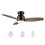 Ventilateur de plafond intelligent de 122 cm (48 po) avec moteur CC, lumière DEL et télécommande-322009516-512007611