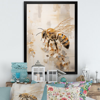 Minimalisme buzzing abeille sur toile