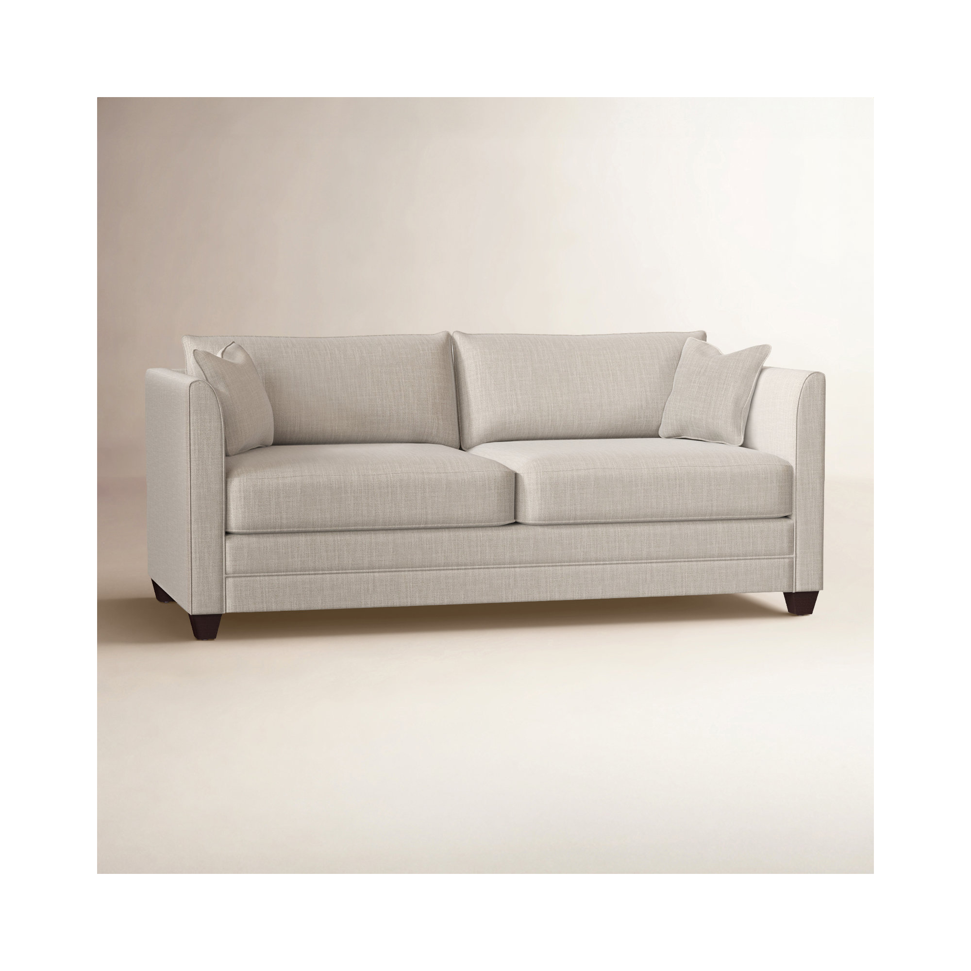 Kodie 76.5'' Upholstered Sofa, Dark Walnut, Conversation Ivory Basketweave