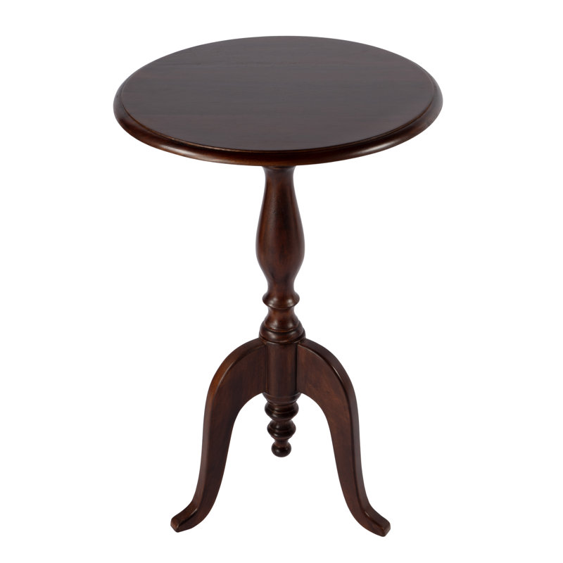 Dumitra 18 in. W Round Wood Pedestal Side Table