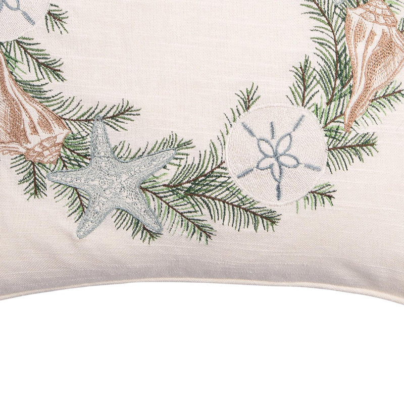 18" x 18" Shell Wreath Throw Pillow