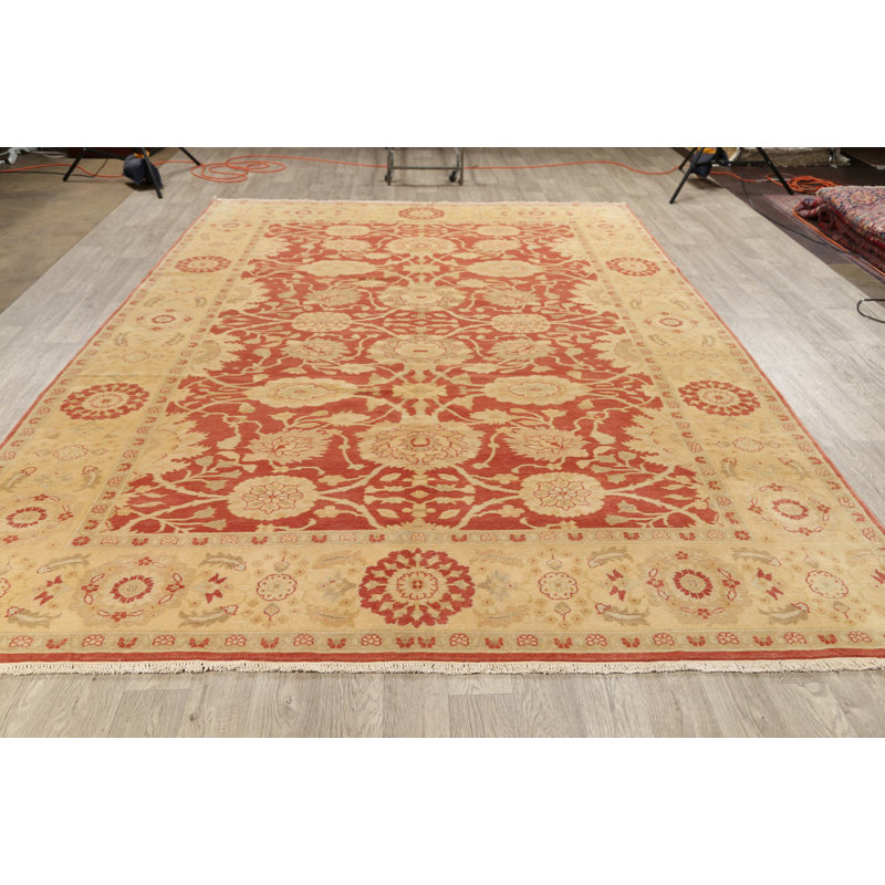 Tapis beige / orange en laine noué à la main Raynolds Oushak