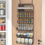 6-Tier Spice Rack Organizer With Door Hook, Wall Mounted & Over The Door Spice Racks For Kitchen Pantry Door Cabinet, Two Size, Large Capacity, Black-1256136712
