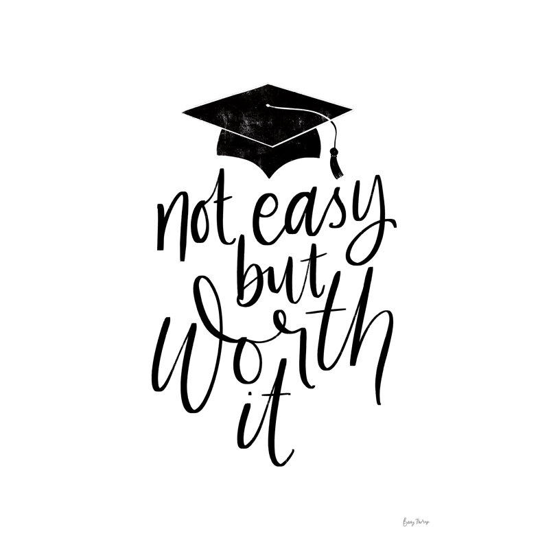 Graduation IV par Becky Thorns - reproduction d'art sur toile tendue, H 18 po x l 12 po, Non, Toile tendue