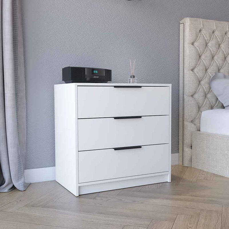 Commode 3 tiroirs Kaia, plateau supérieur