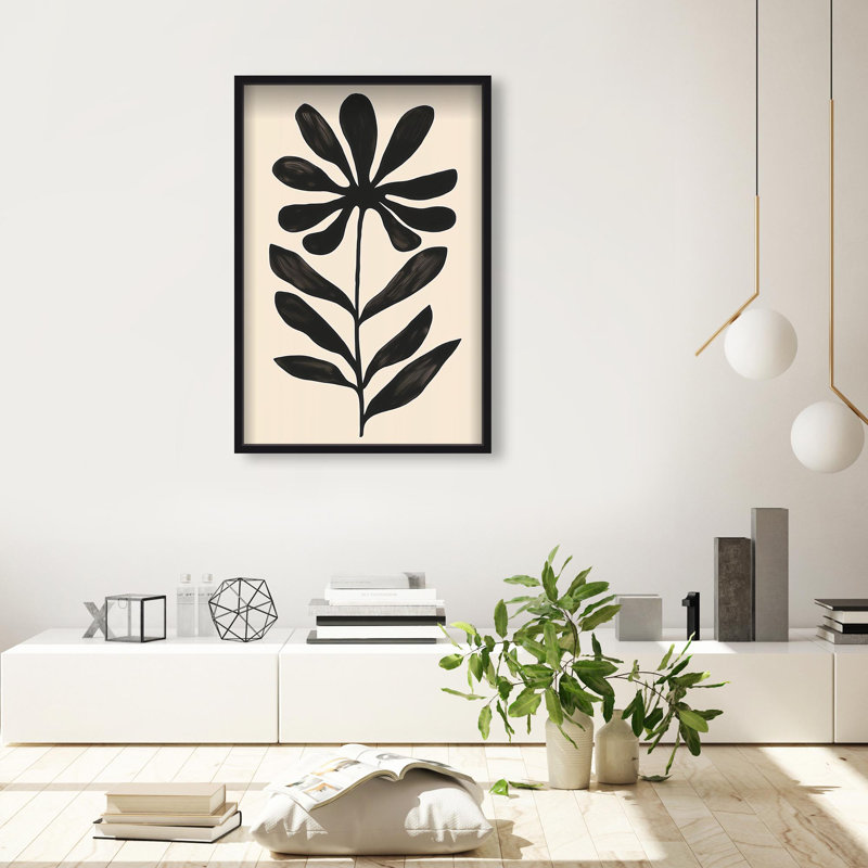 Oliver Gal Fronds of Nightfall II Abstract - Luxury Shadowbox Framed Wall Art, 46.5" H x 31.5" W, Black