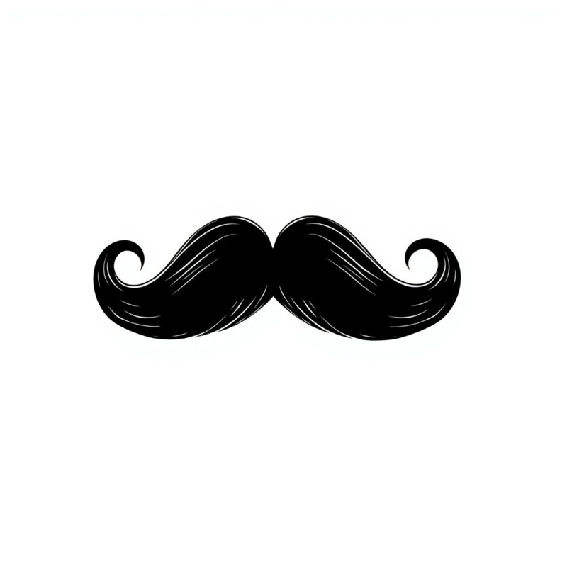 Édredon noir avec moustache frisée, Twin Extra Long