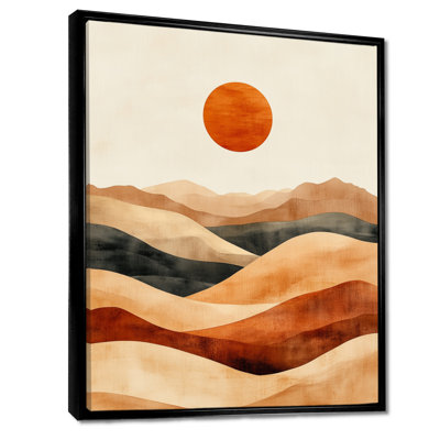 Dunes du désert, art mural, toile de paysage ocre, dunes du désert en ocre