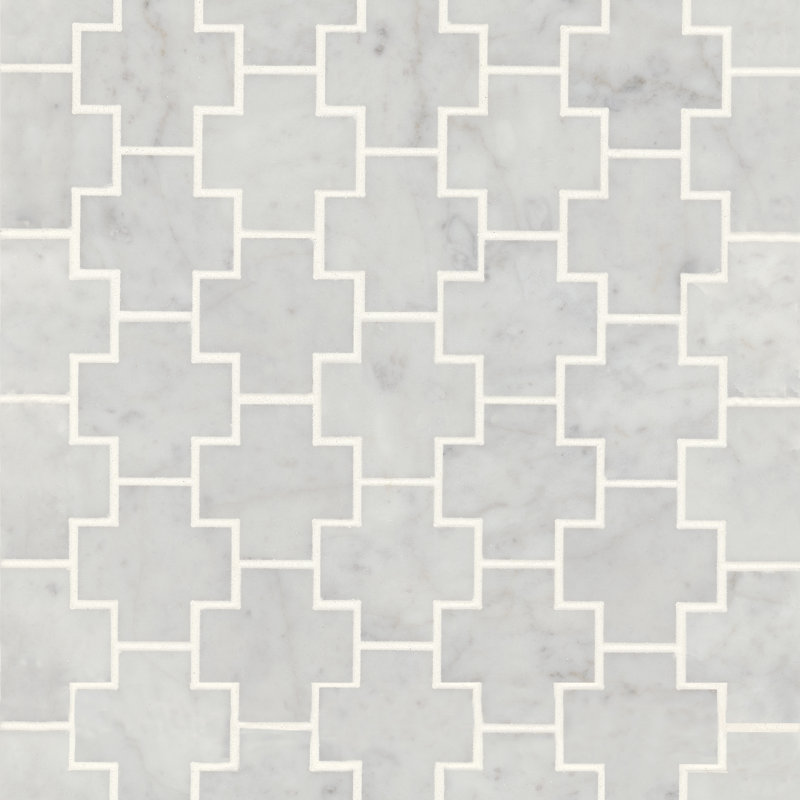Carreau de mosaïque en marbre Monet, Marbre de Carrare blanc